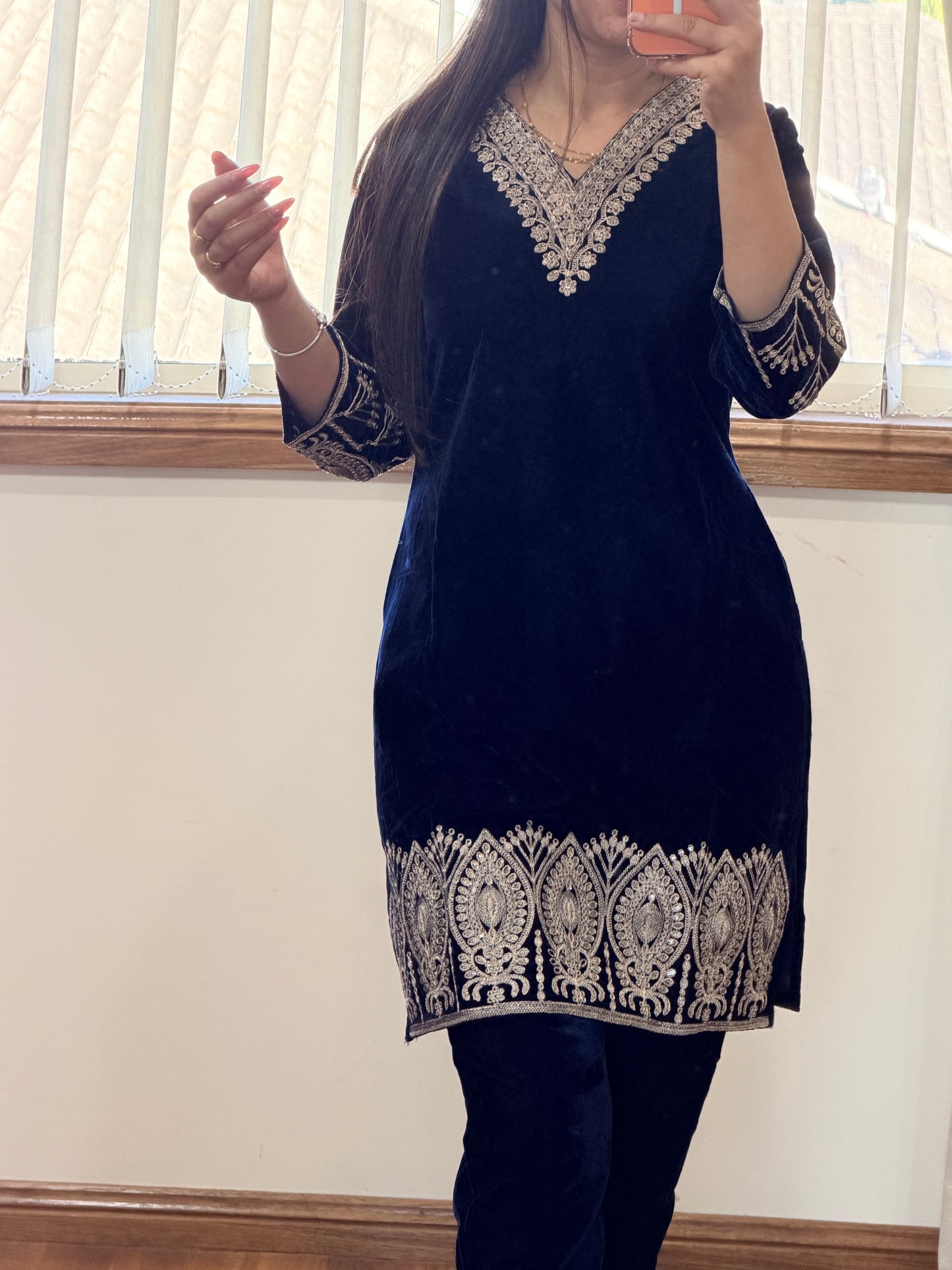 Velvet cord set( Blue)