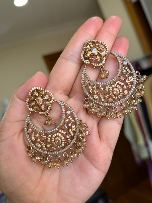 Ad earrings with tikka