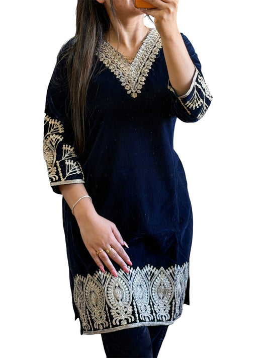 Velvet cord set( Blue)