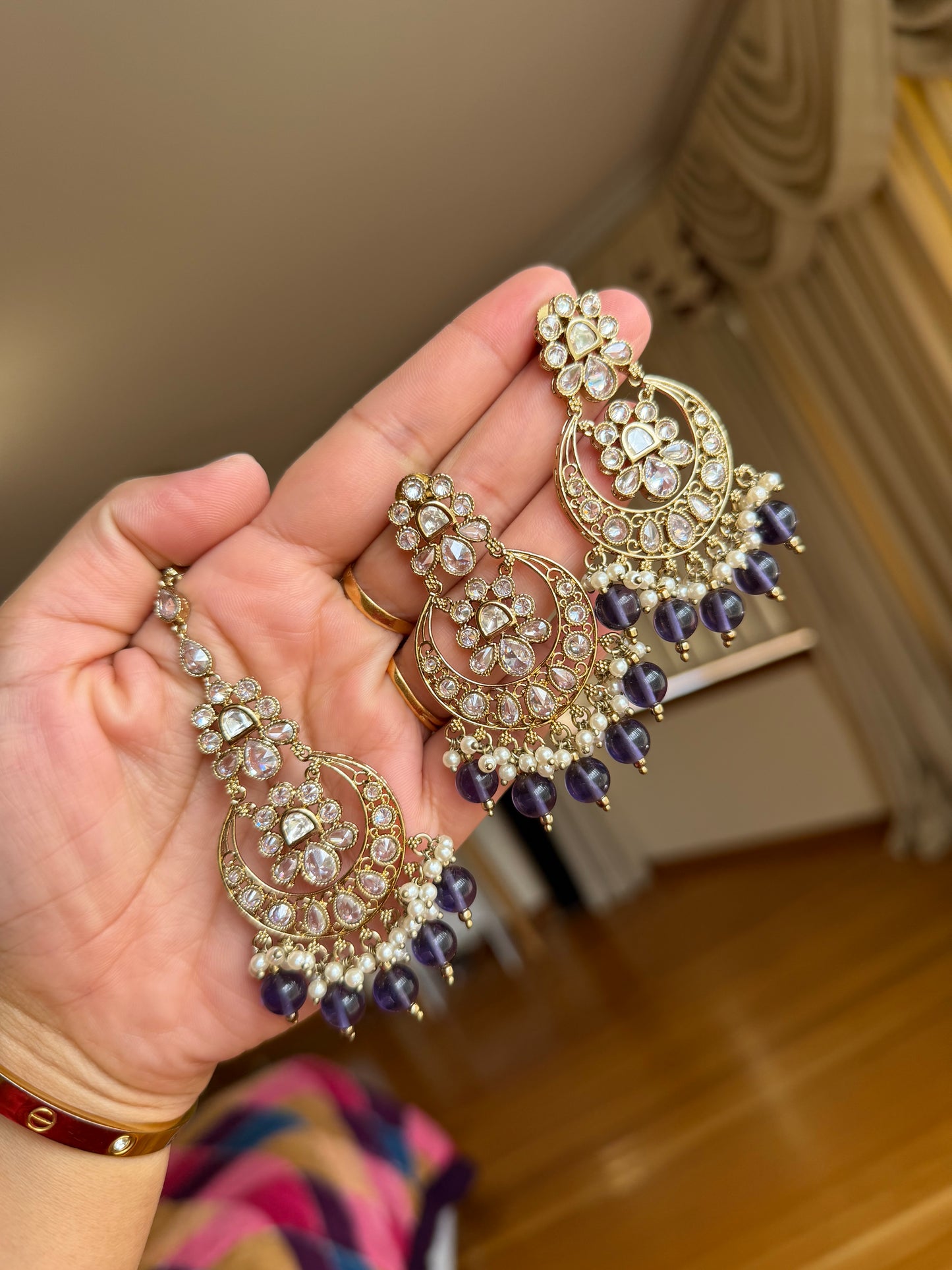 Premium tyani with polki necklace set