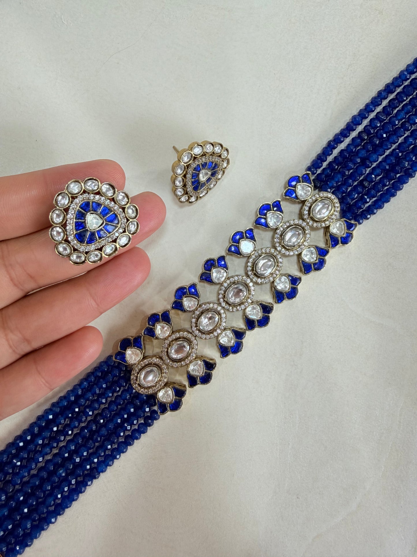 Premium kundan chokar set