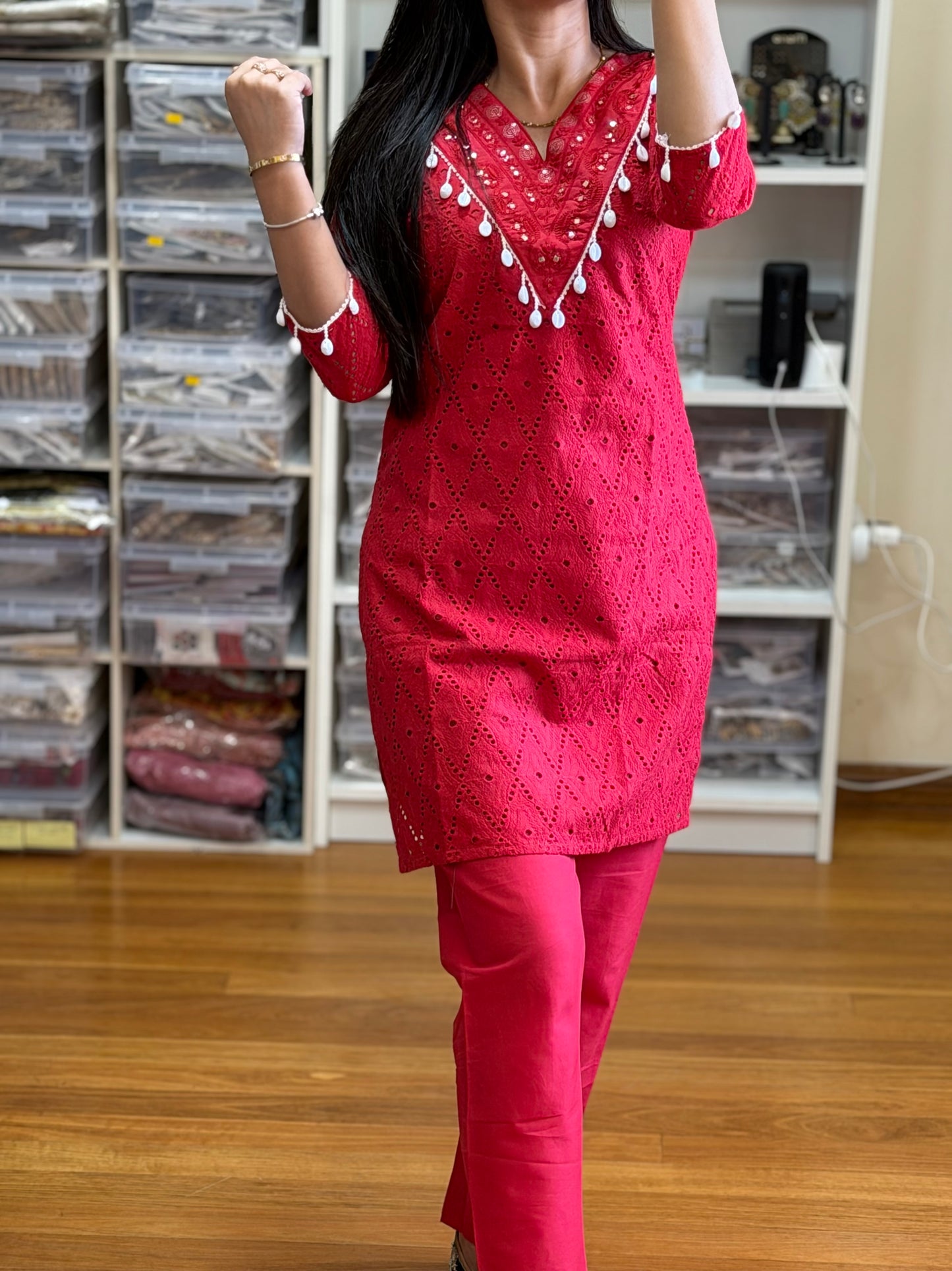 ✨ Elegant Cotton Chikankari Cord Set 🌸