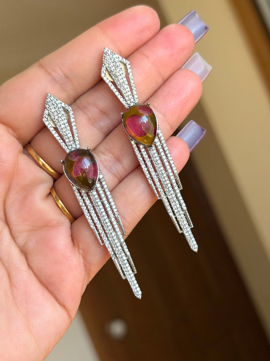 Premium Ad earrings with moissanite