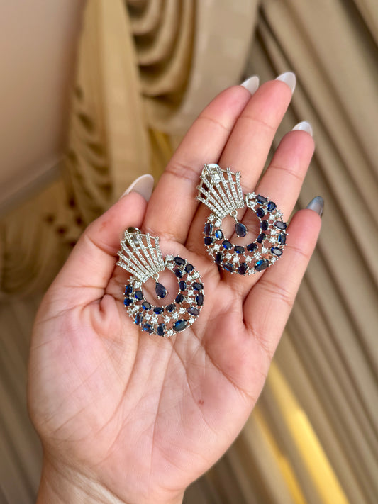 Premium ad earrings blue