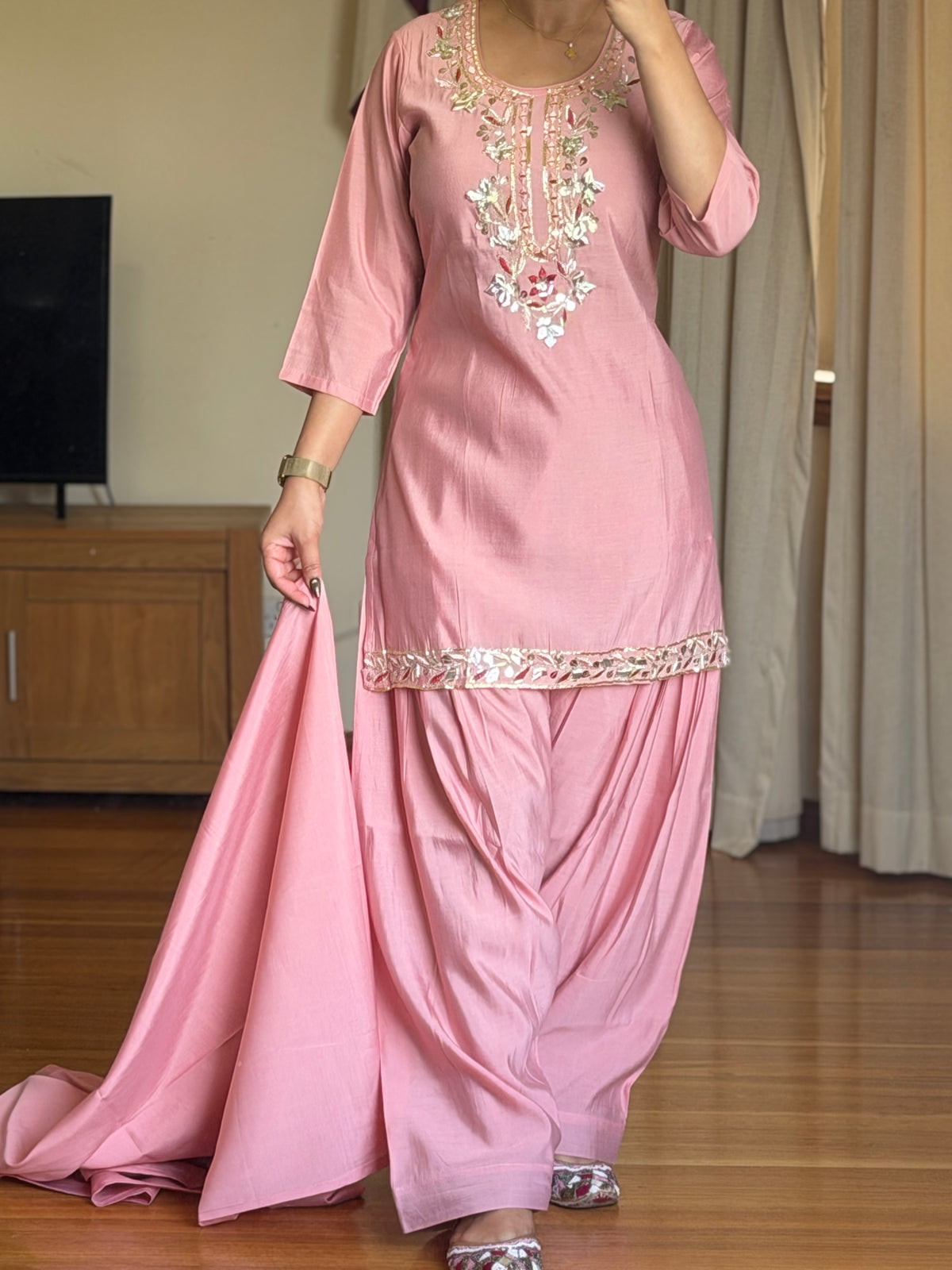 Roman silk salwar suit