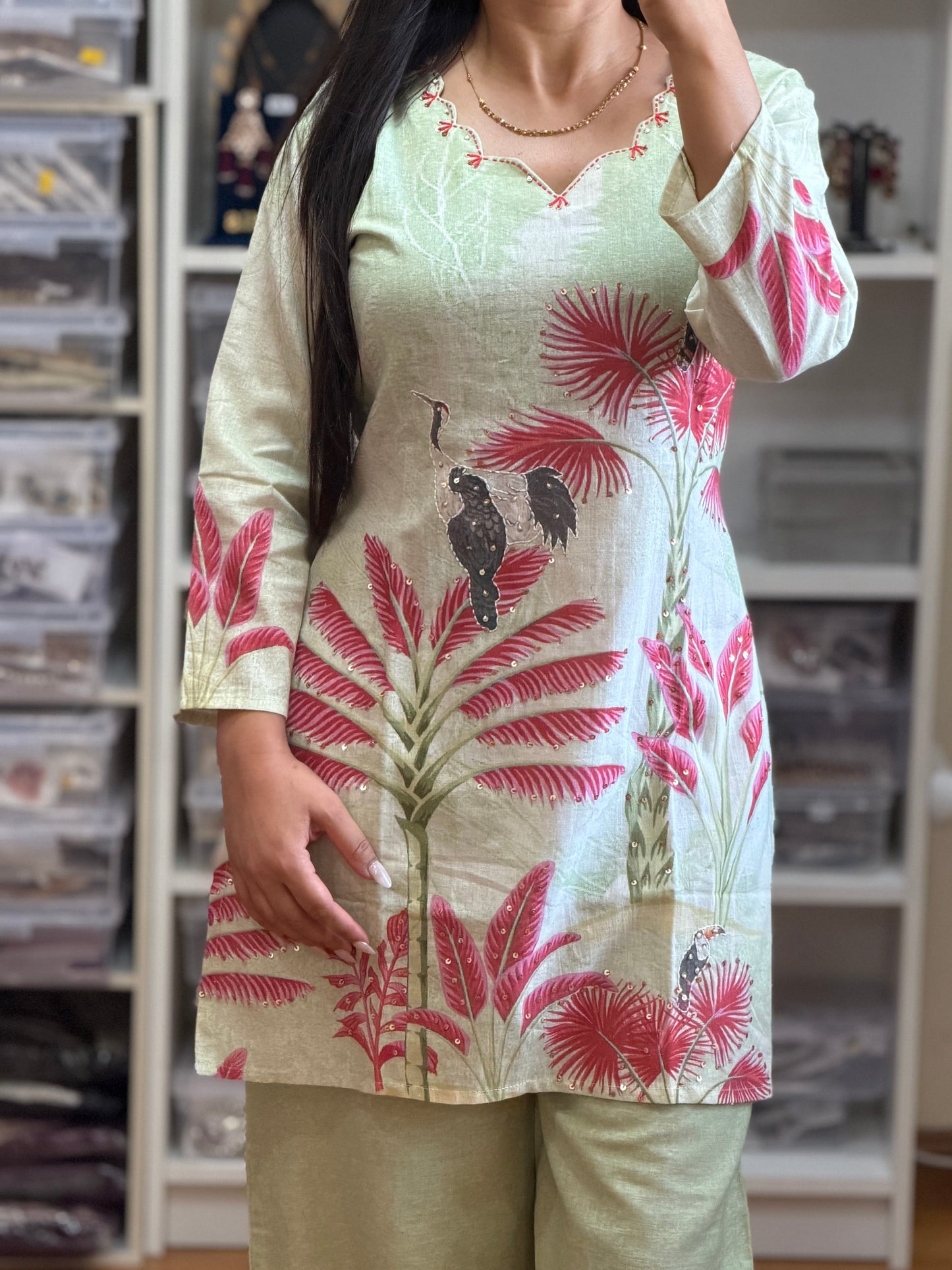 Designer Khadi Cotton Cord Set