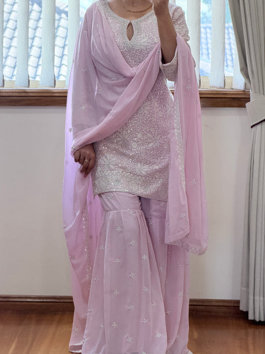 Premium Georgette Heavy Work Sharara Set