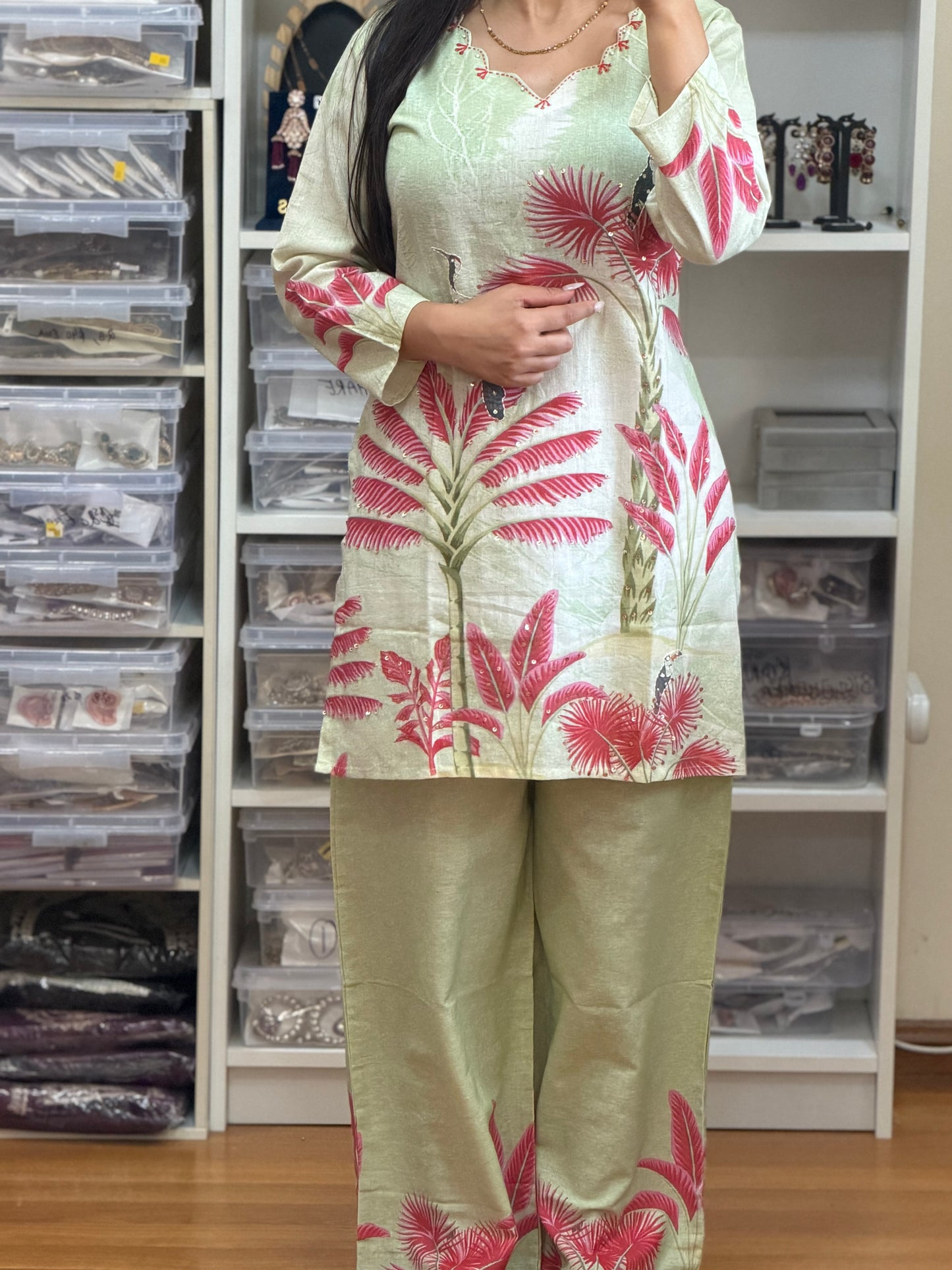 Designer Khadi Cotton Cord Set