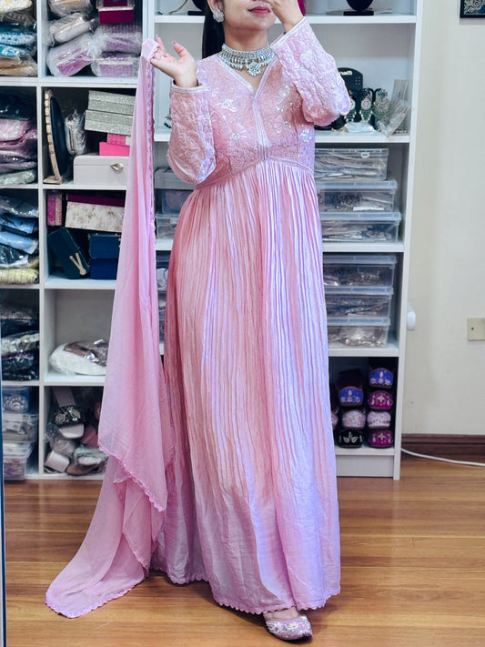 PREMIUM SILK ANARKALI(Free size stitch)