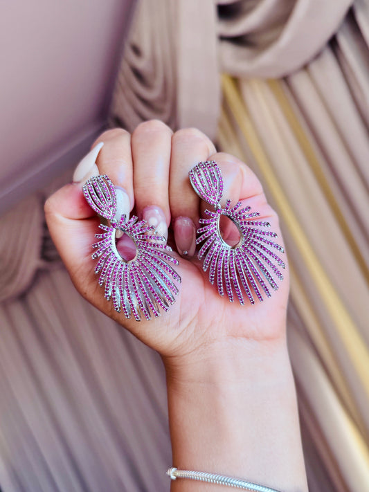 Ad earrings hot pink