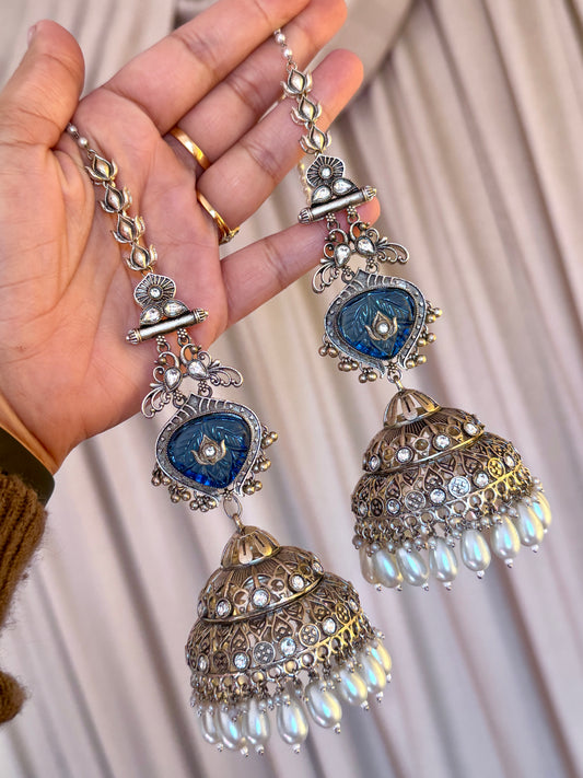 German silver oversized jhumki