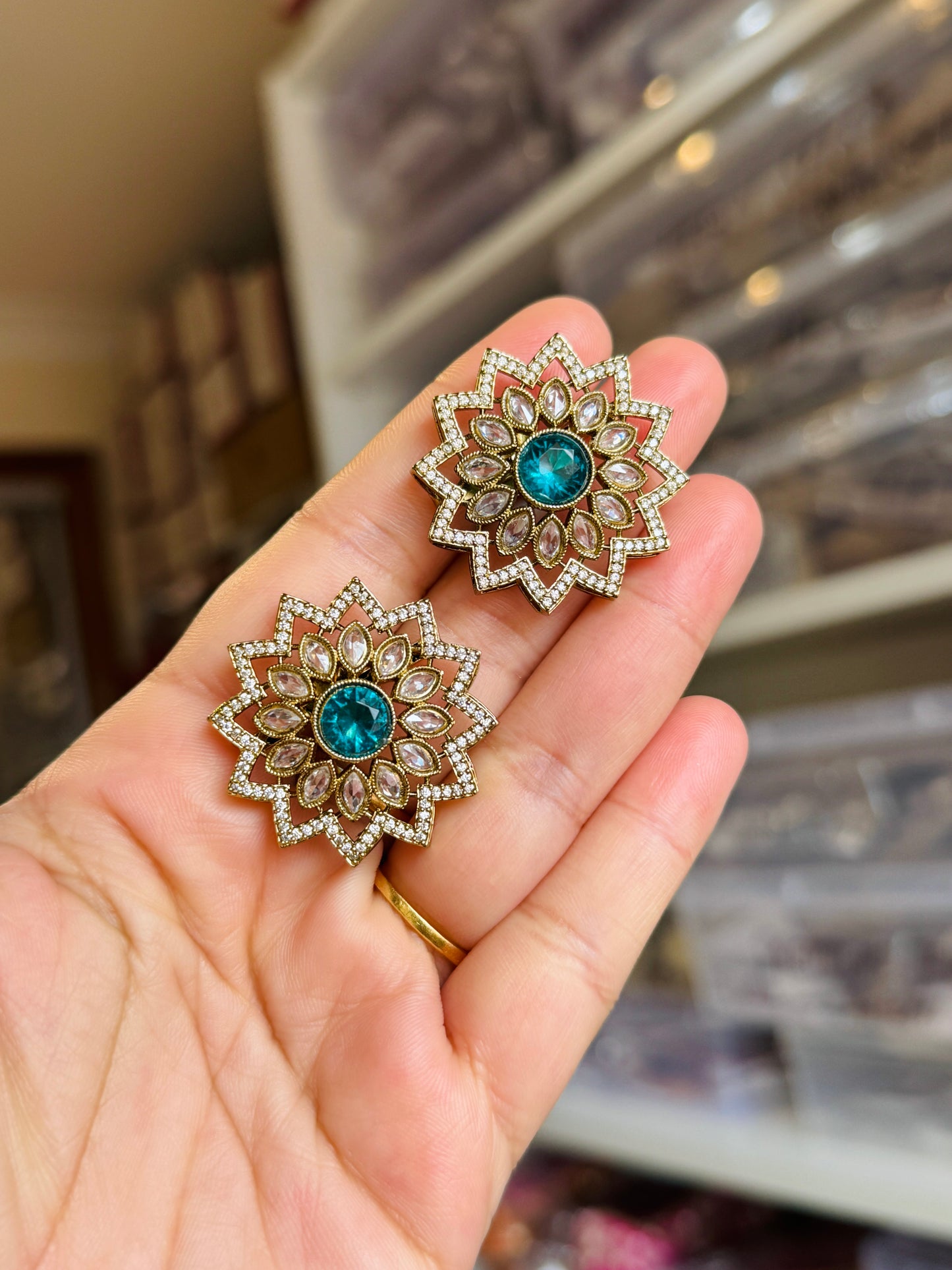 Oversized polki studs