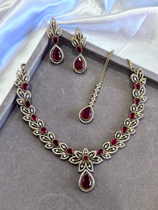 Premium ad necklace set red