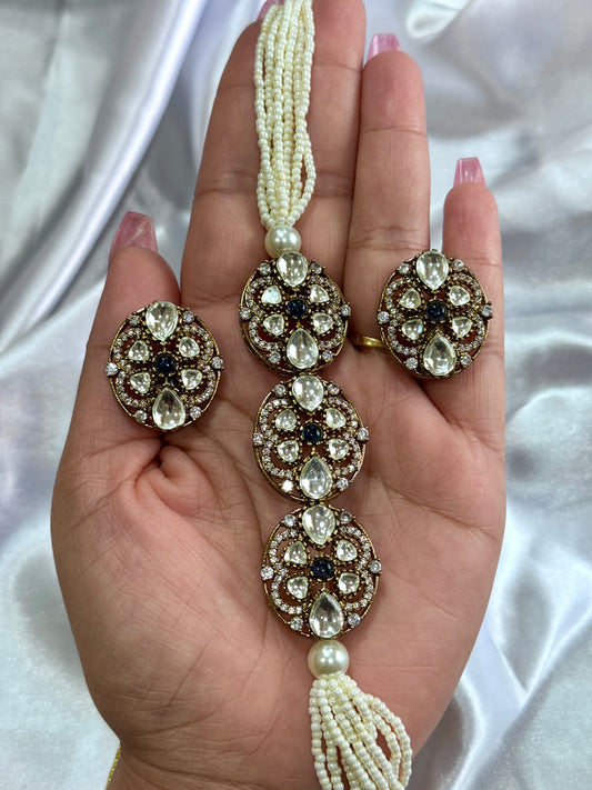 Premium necklace set(Blue)