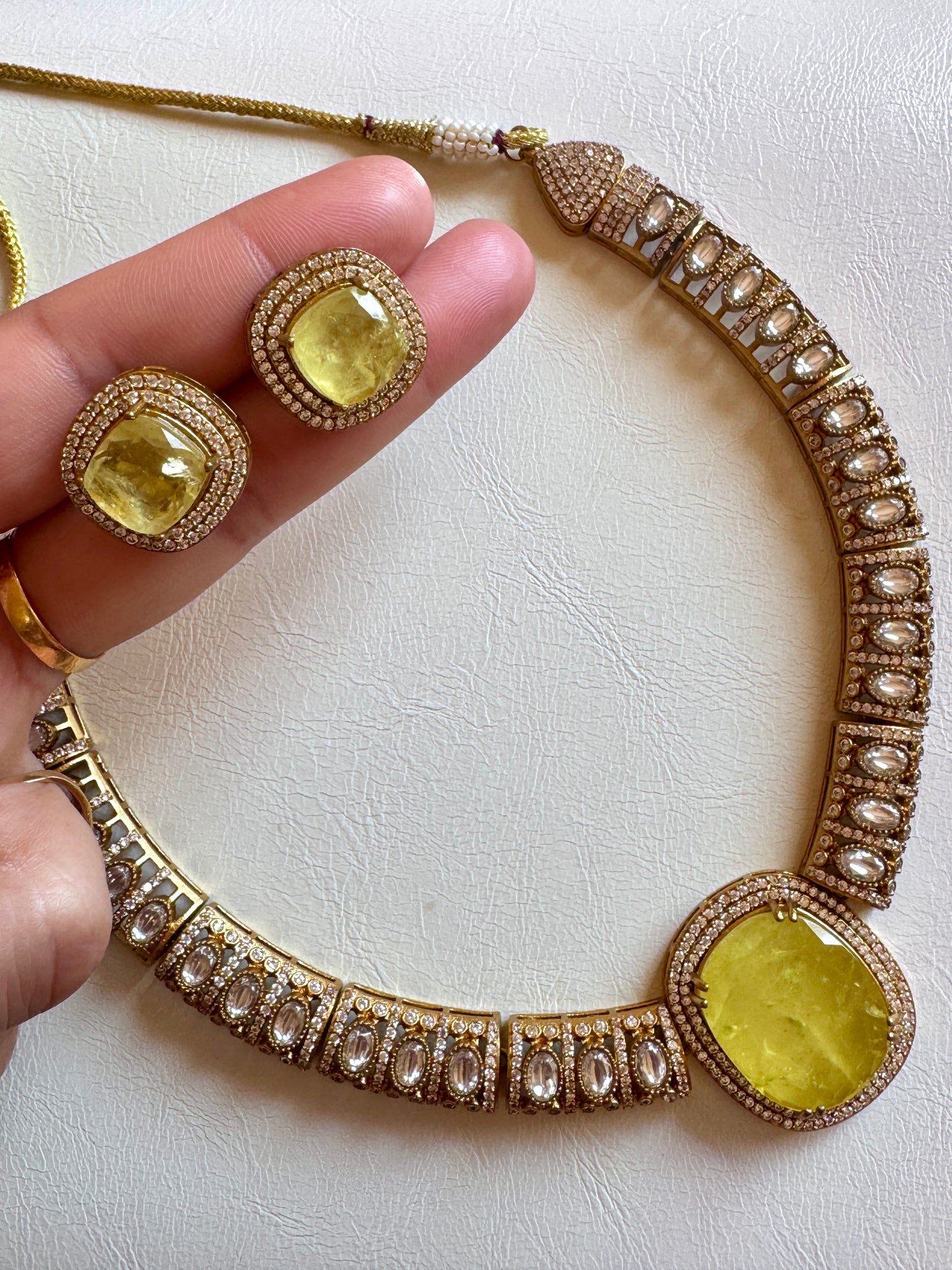 Premium moissanite necklace yellow