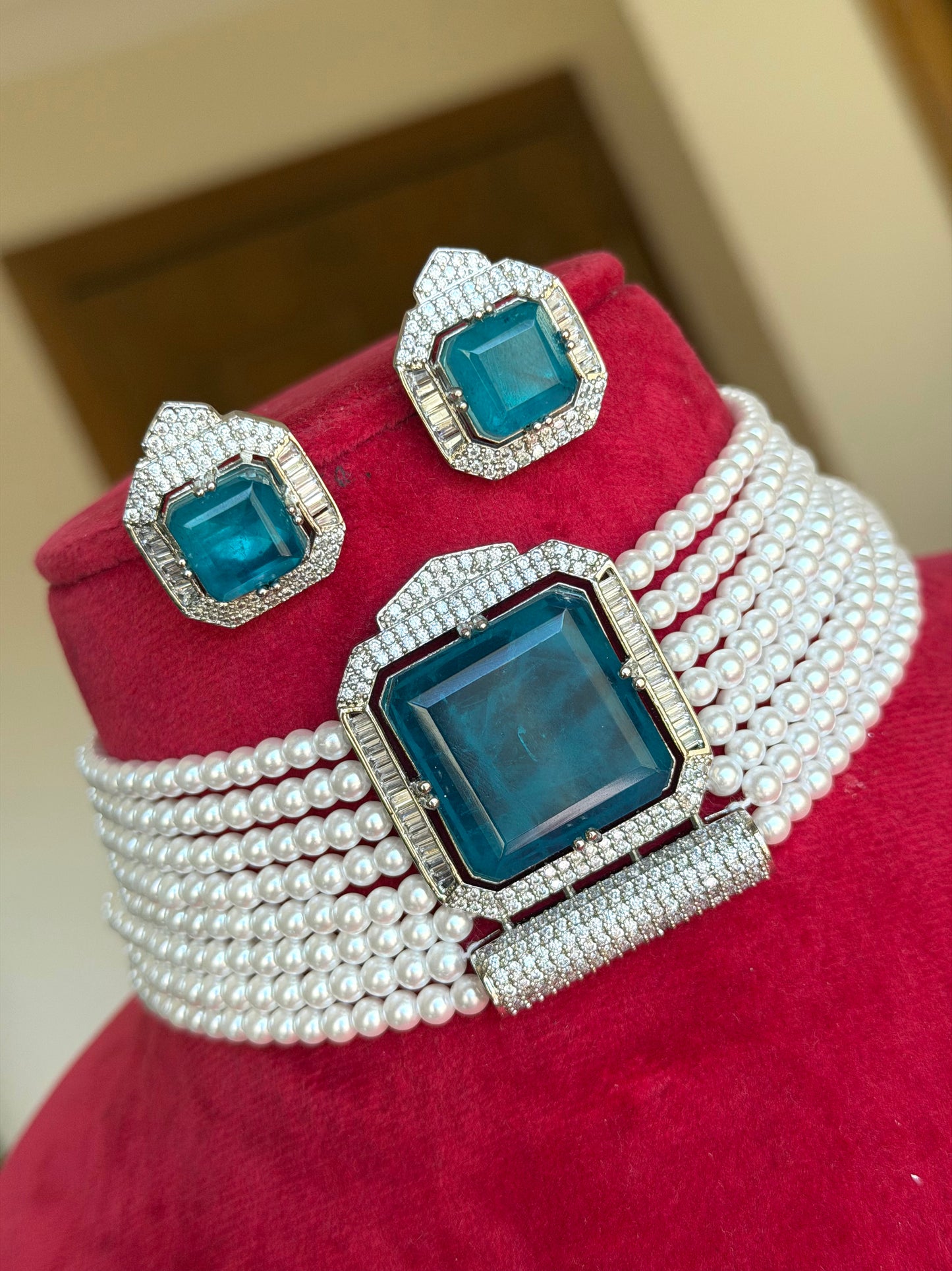 Premium moissanite Ad necklace set