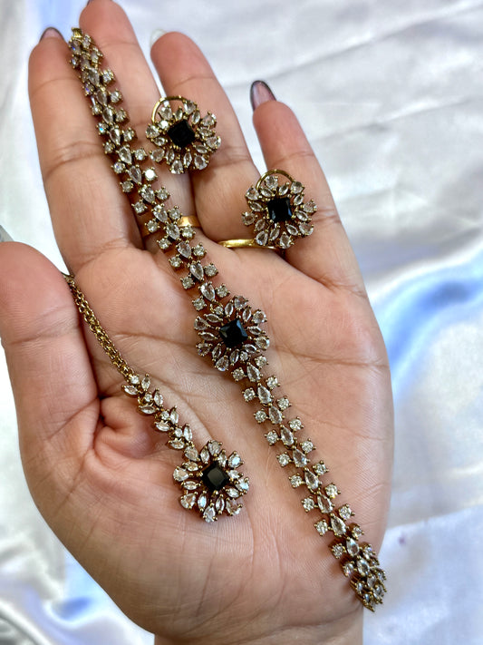 Ad sleek necklace set(black)