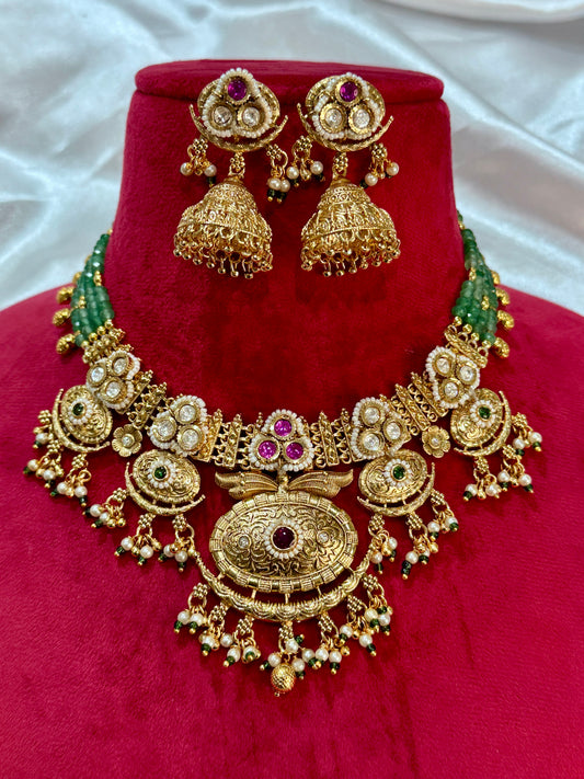 Gold plated necklace set