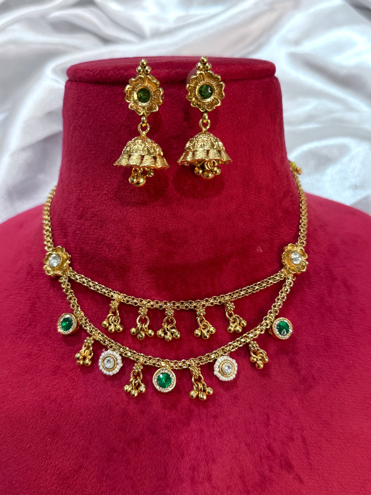 Gold plated necklace set