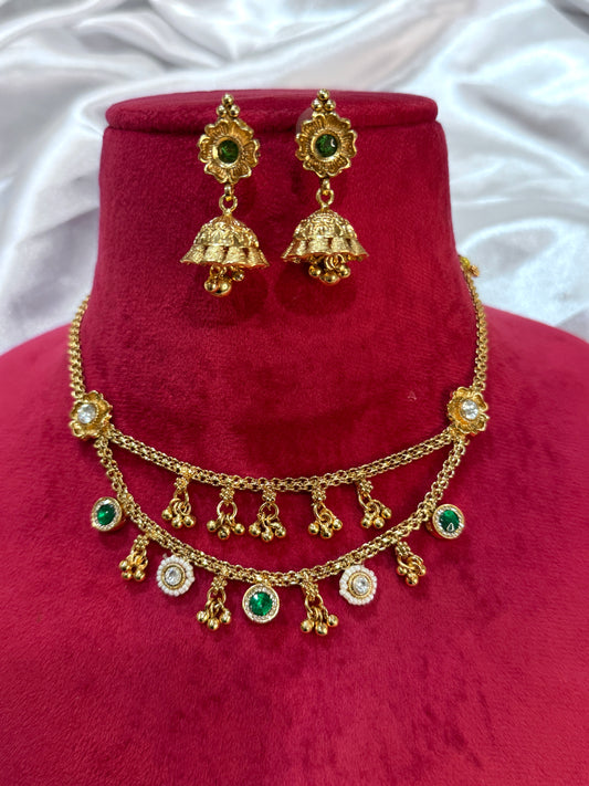 Gold plated necklace set