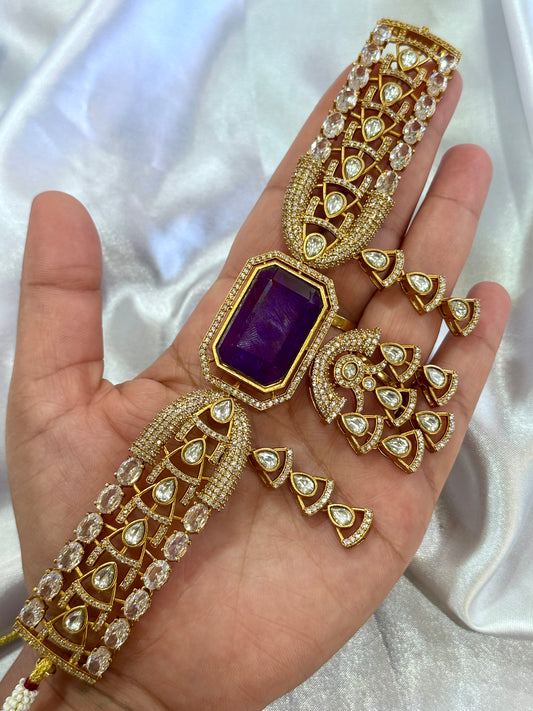 Premium moissanite necklace purple