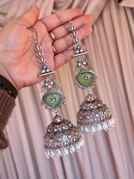 German silver oversized jhumki