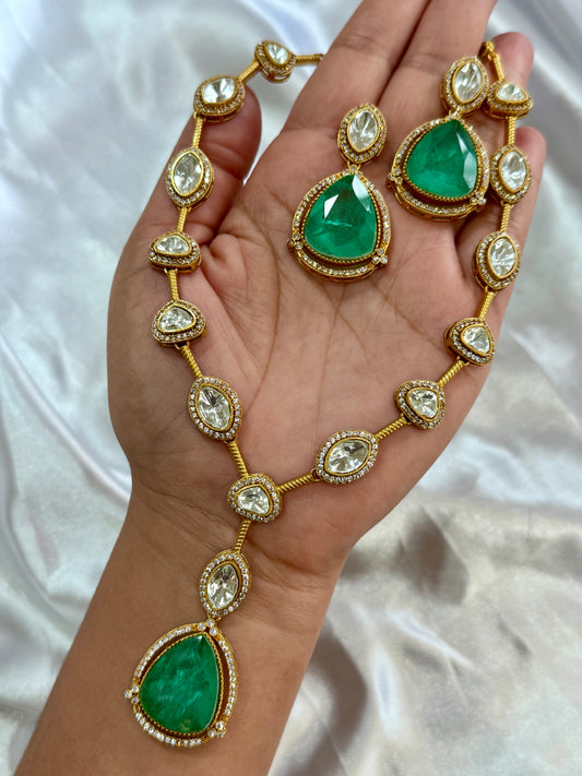 Premium moissanite necklace set(mint)