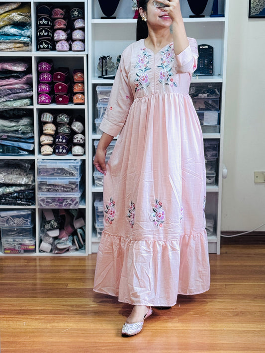 Cotton Maxi dress ( FREE SIZE)