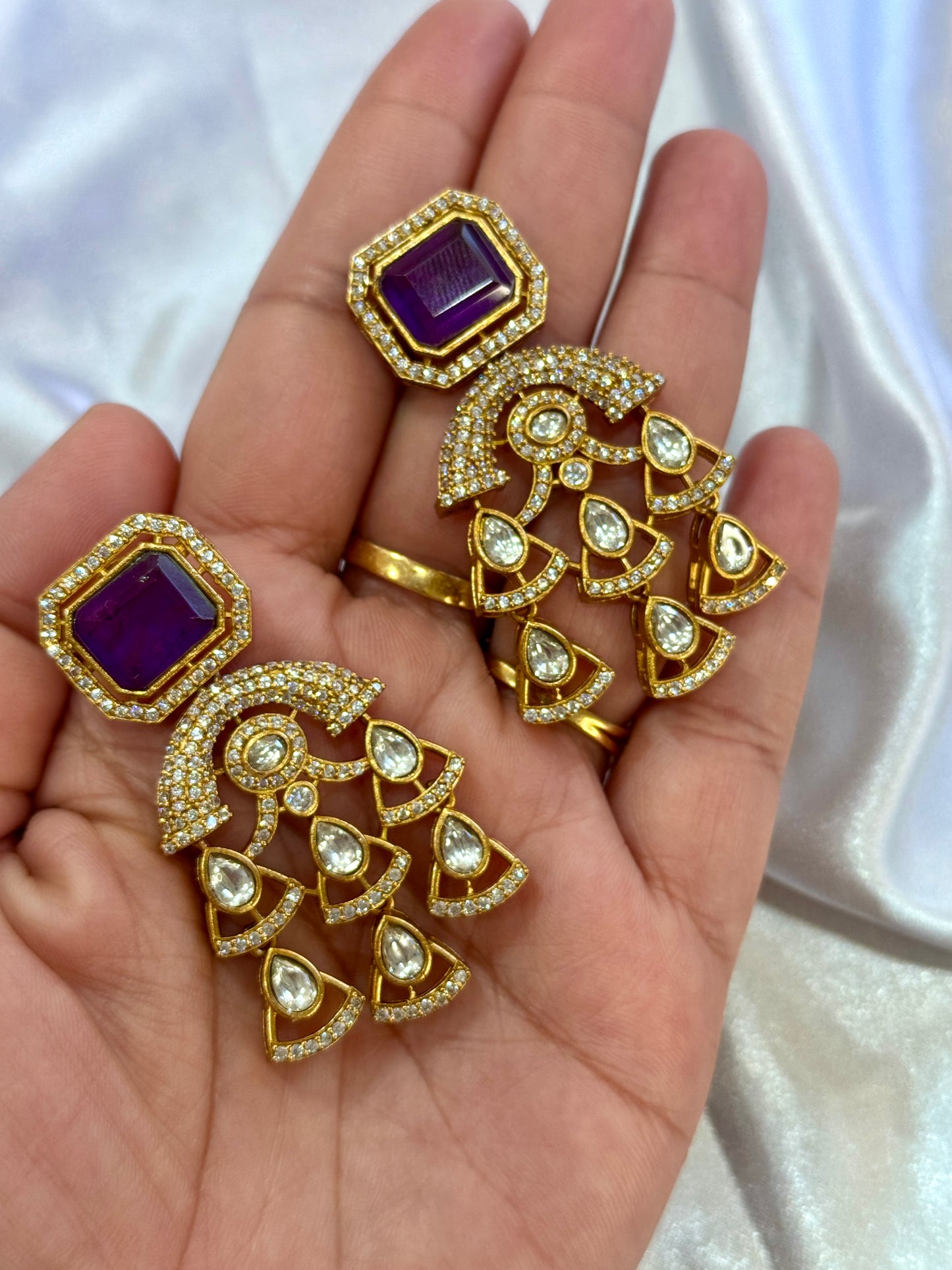Premium moissanite necklace purple