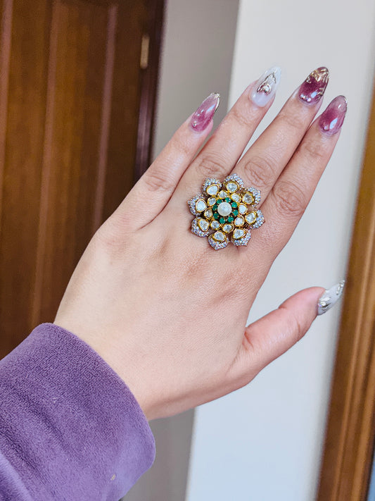 Premium tyani kundan ring(Adjustable)
