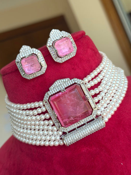 Premium moissanite Ad necklace set