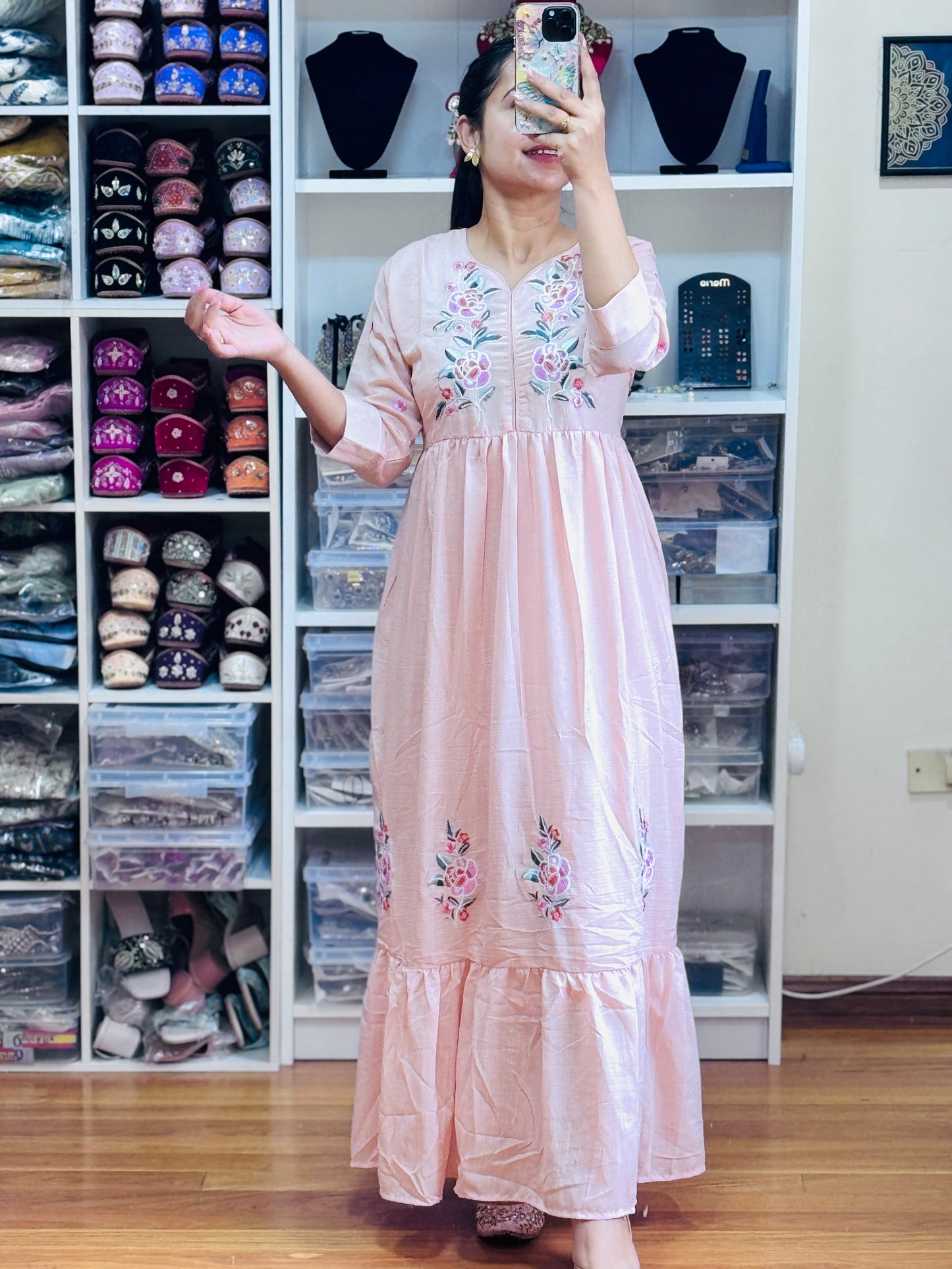 Cotton Maxi dress ( FREE SIZE)