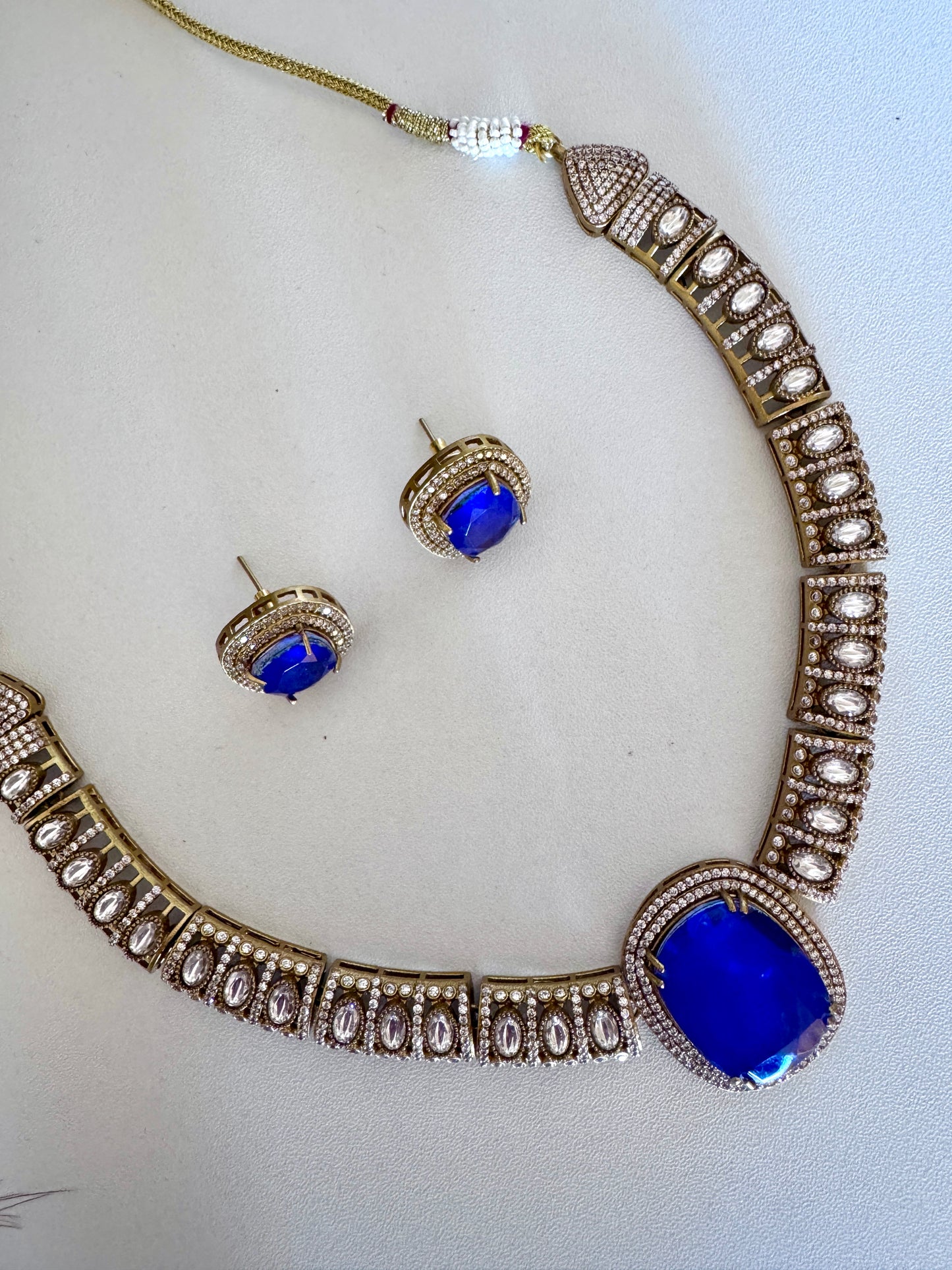 Premium moissanite necklace blue