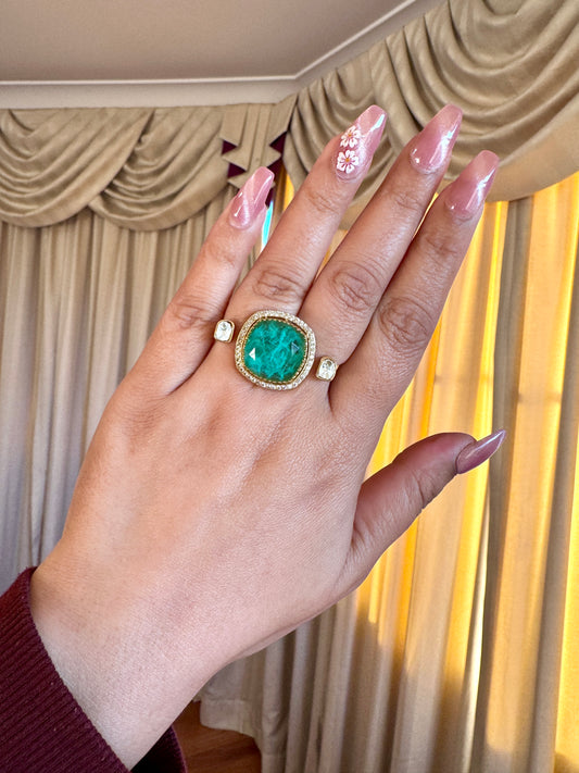 Premium moissanite adjustable ring