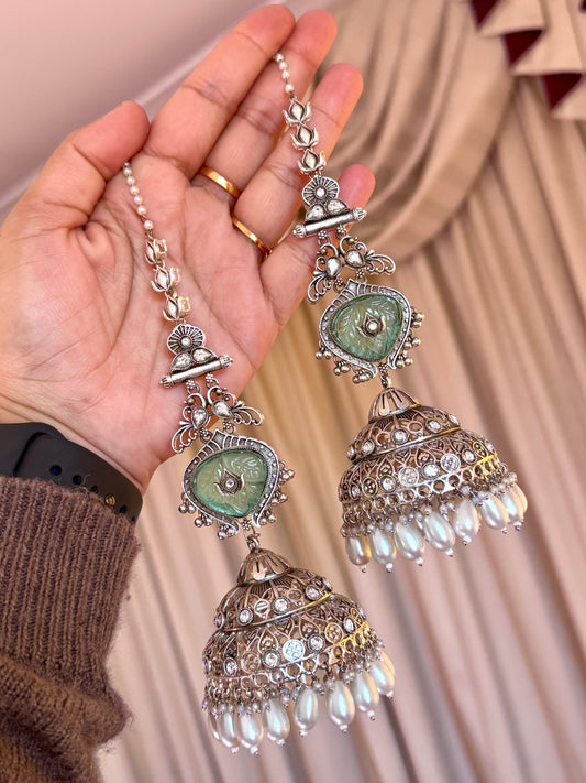 German silver oversized jhumki