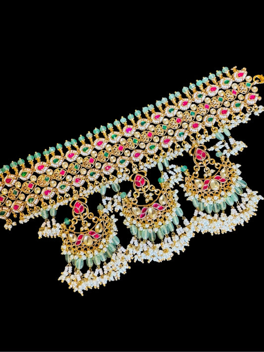 Pachi kundan necklace