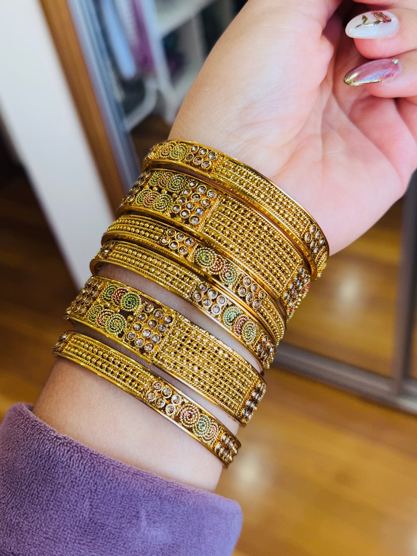 Gold look bangles set