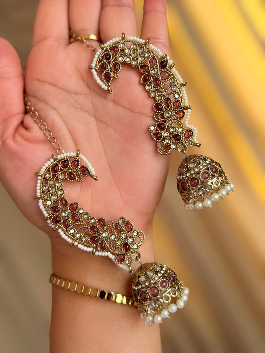 Kundan ear cuffs earrings