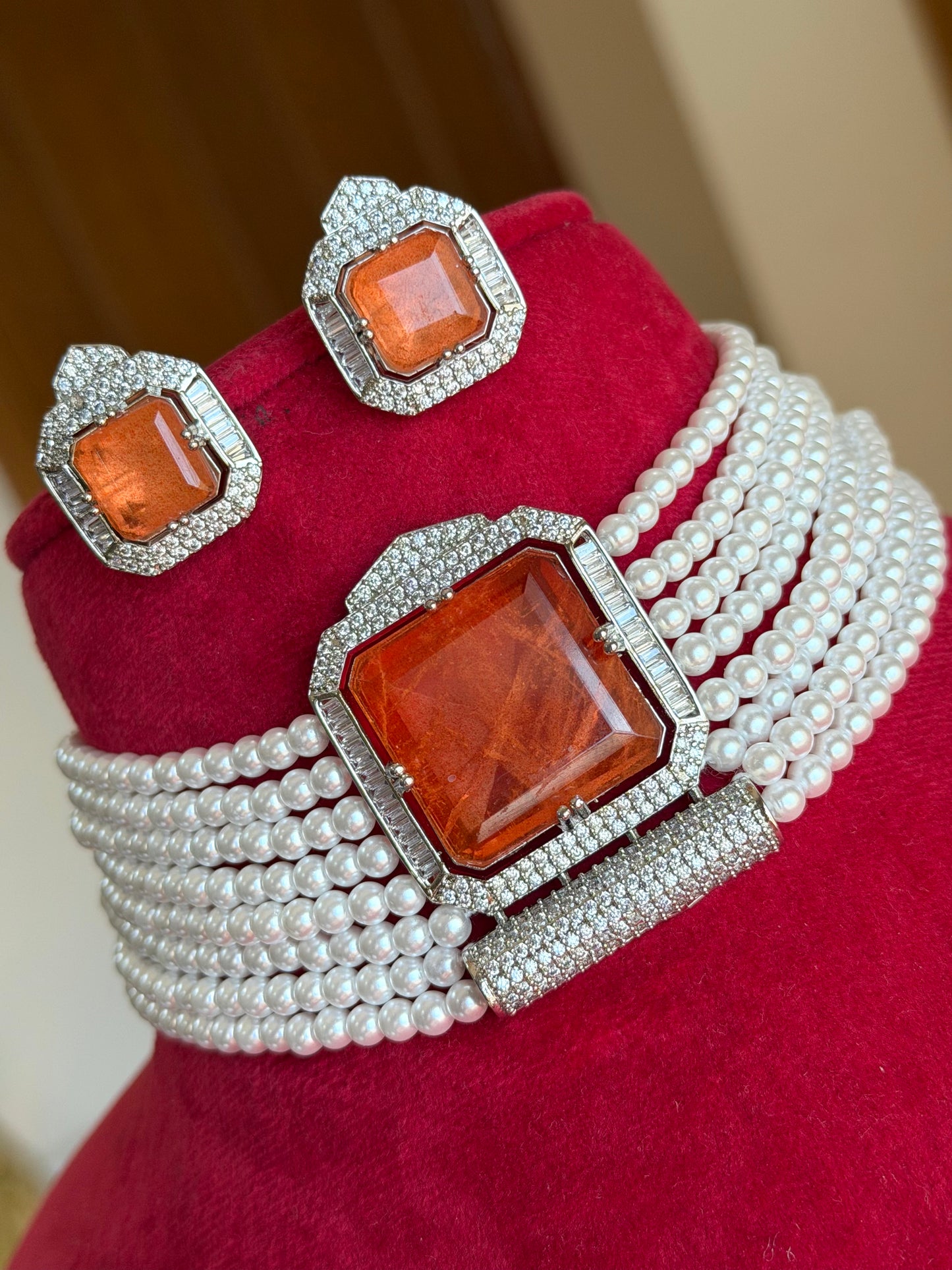 Premium moissanite Ad necklace set