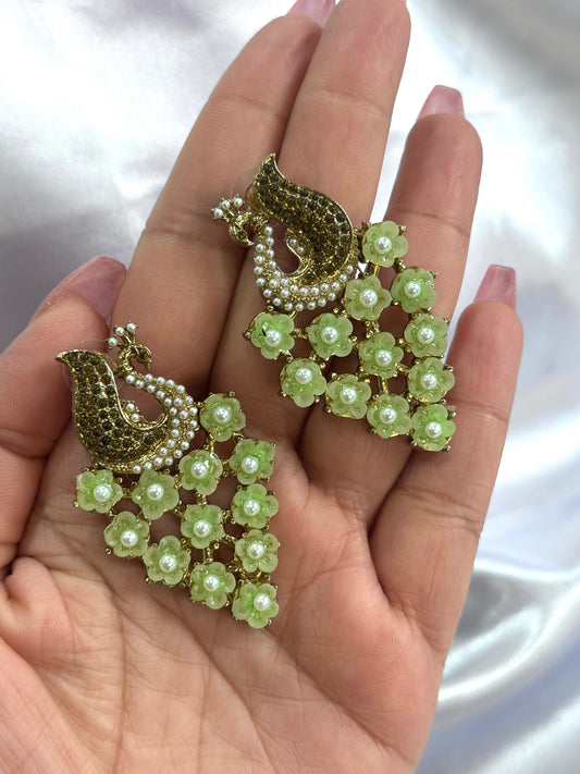 Peacock earrings