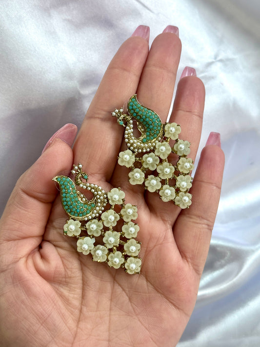 Peacock earrings (Baby blue)