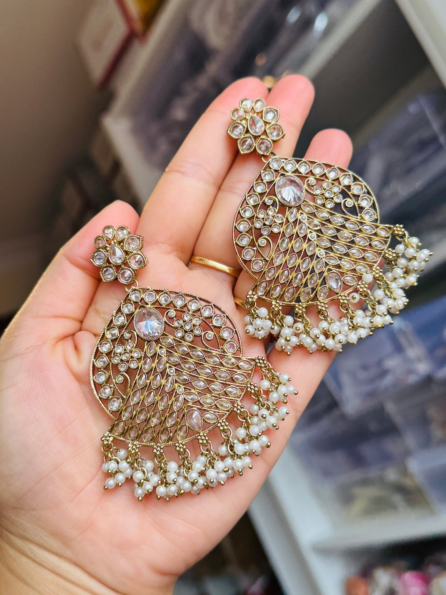 Polki earring tikka set