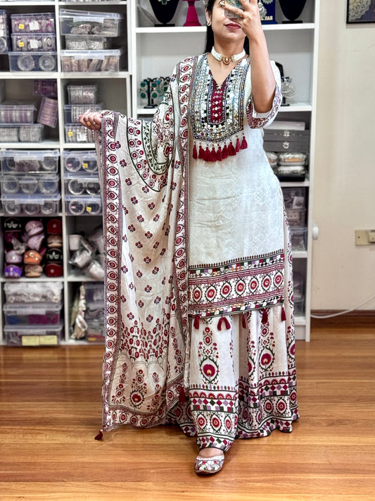 Pure crepe silk suit