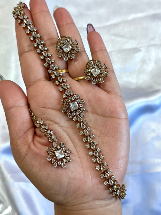 Ad sleek necklace set( clear)