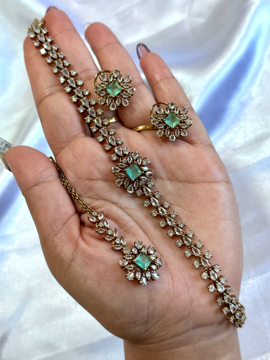 Ad sleek necklace set( mint)