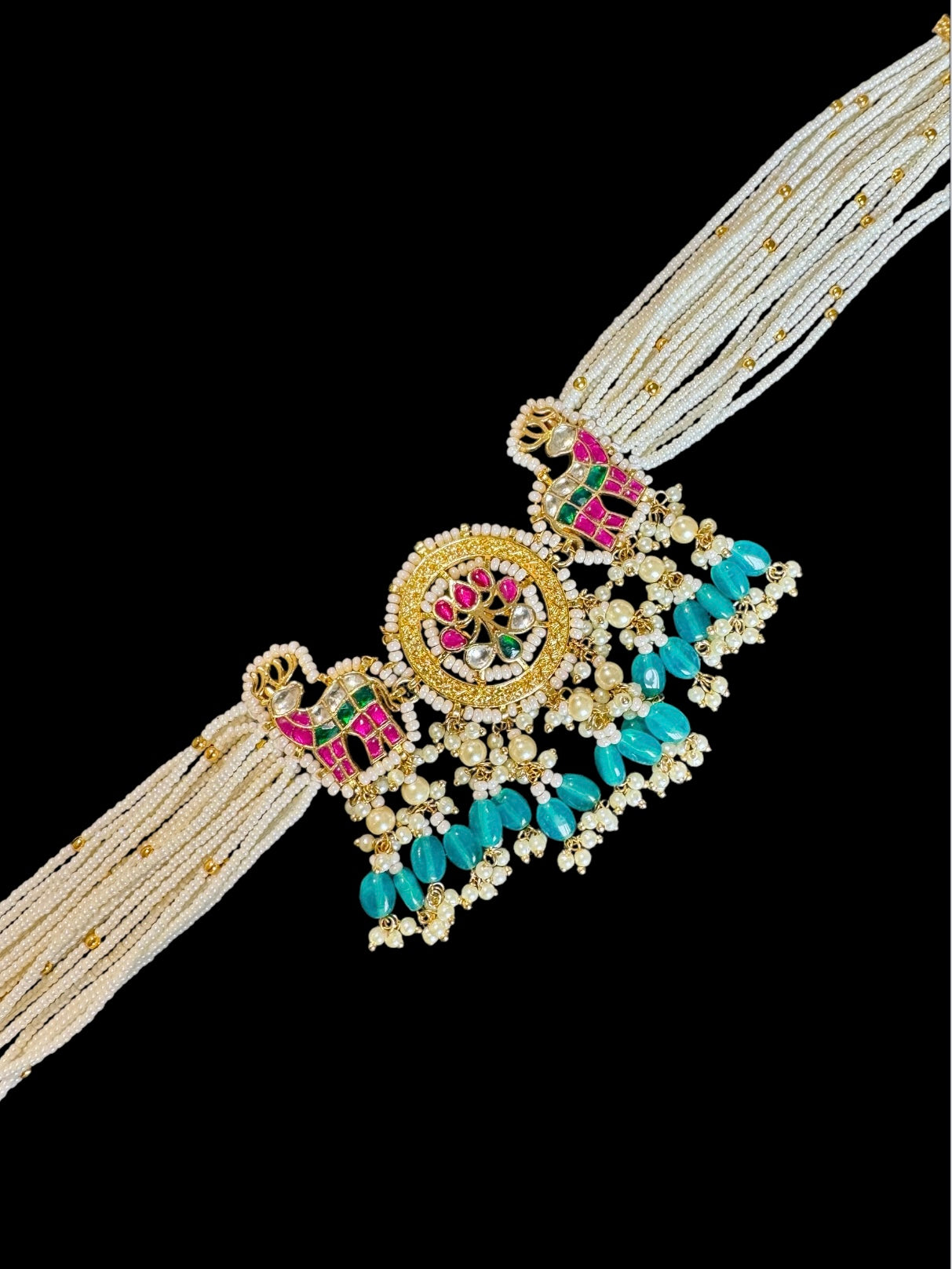 Pachi kundan necklace