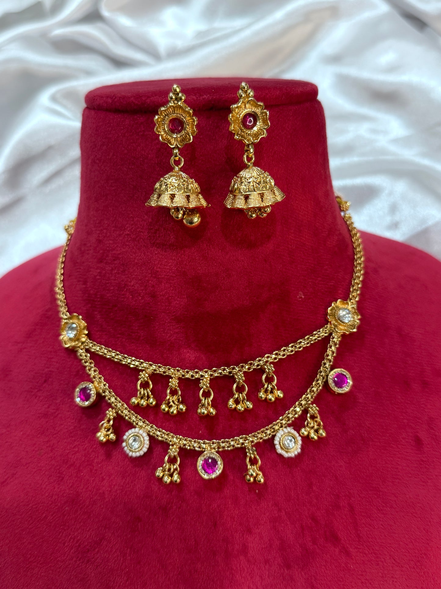 Gold plated necklace set