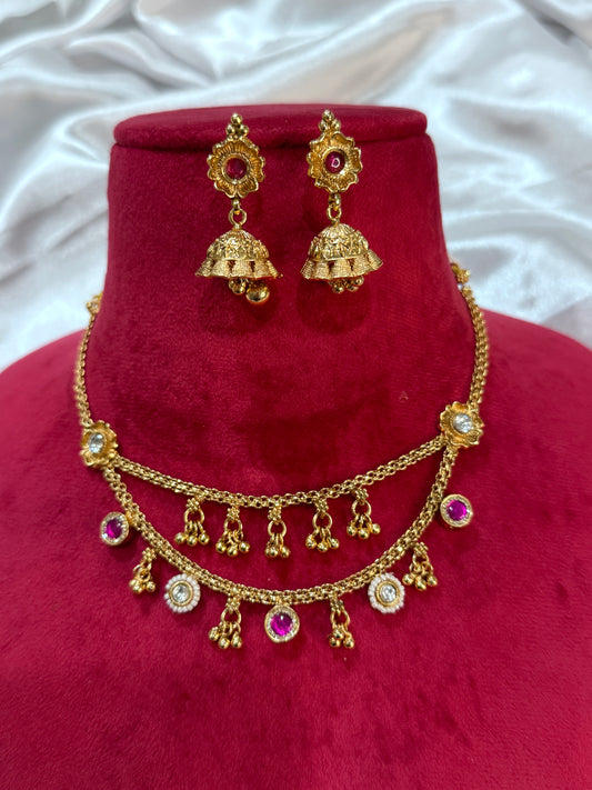 Gold plated necklace set