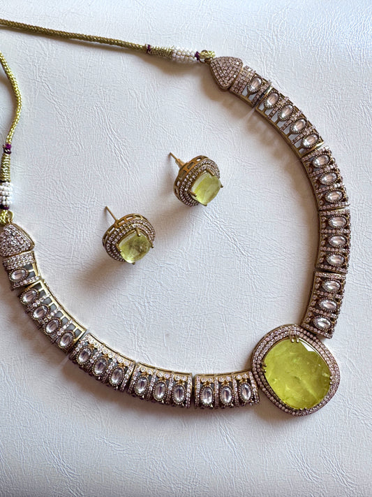 Premium moissanite necklace yellow