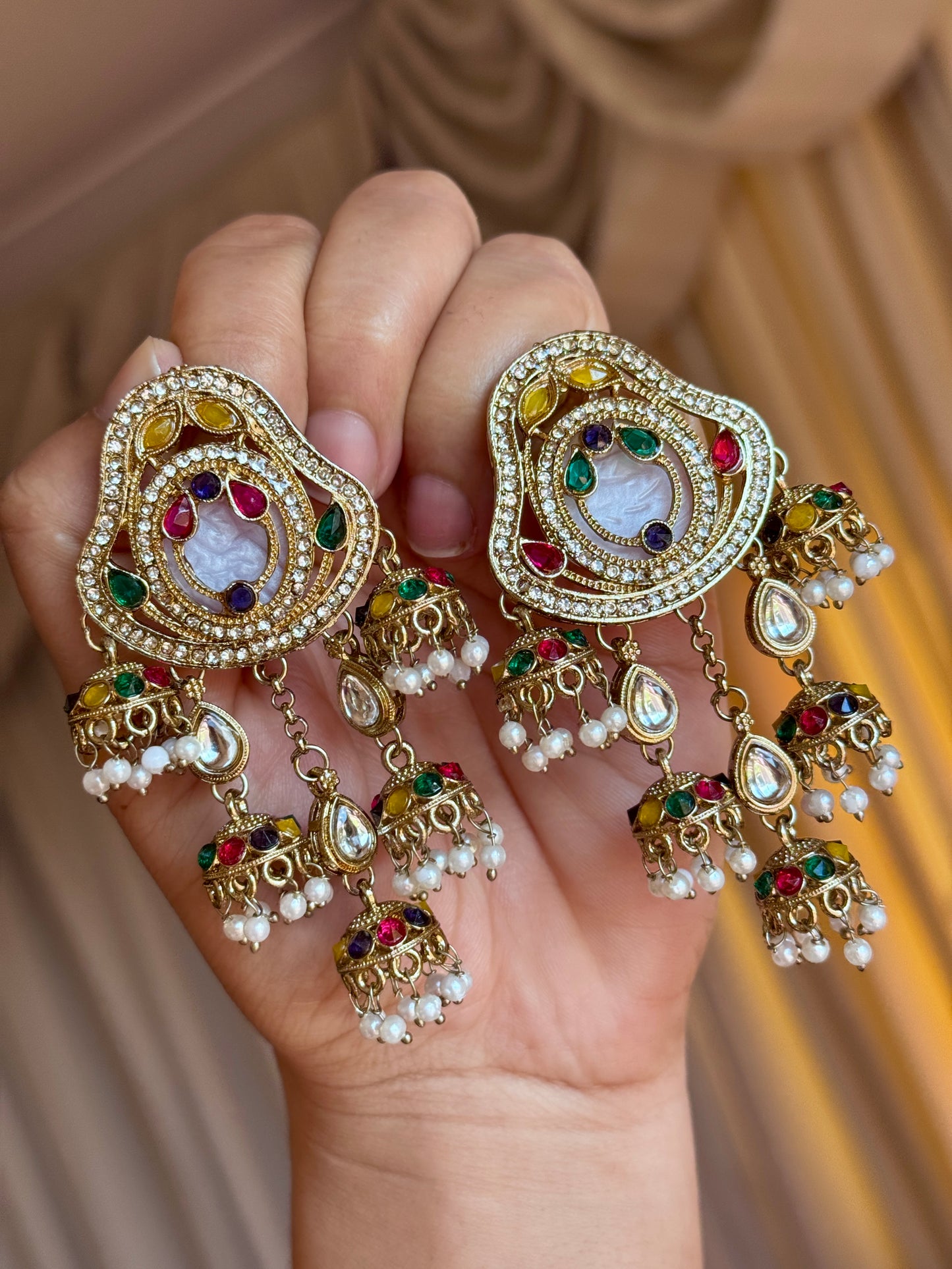 Polki earrings multi